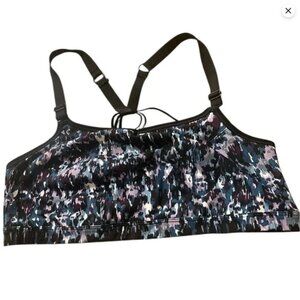 Livi Activewear Strappy Racerback Sports Bra Size 14/16 Blue & Purple Abstract P